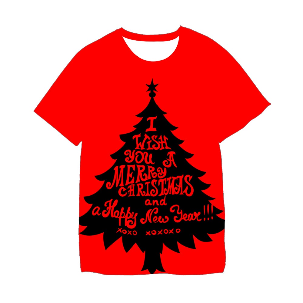 Áo Thun In Hình Ông Già Noel Và Tuần Lộc Giáng Sinh Thời Trang Cho Bé