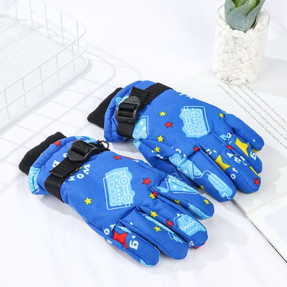 1 Đôi Găng Tay Trượt Tuyết Chống Thấm Nước Họa Tiết Hoạt Hình Dành Cho Bé