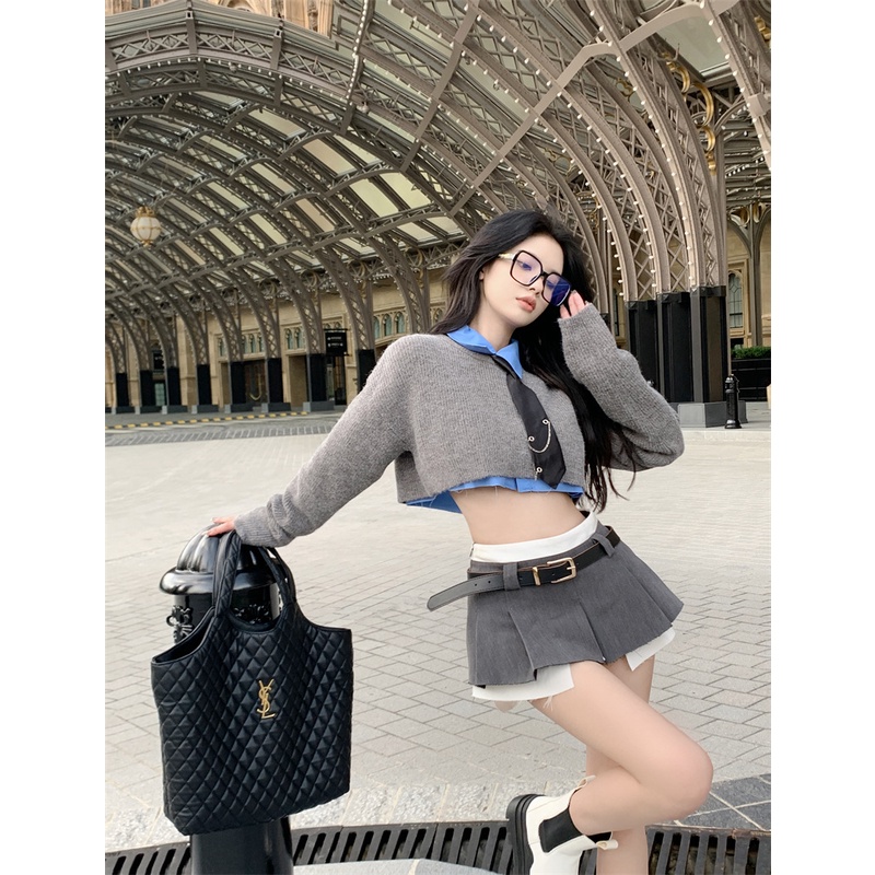 Áo sweater Dệt Kim Tay Dài Cổ Chữ v Dáng Rộng Thời Trang Cho Nữ | BigBuy360 - bigbuy360.vn