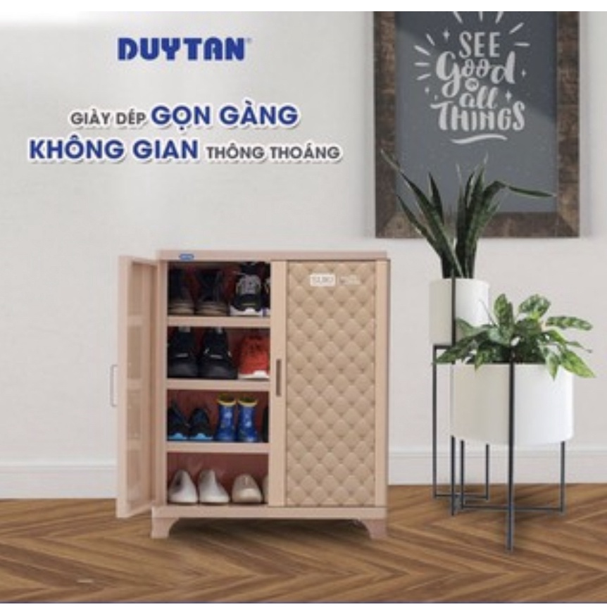 Tủ nhựa đựng giày dép giả vân gỗ Duy Tân 70cmx35cm