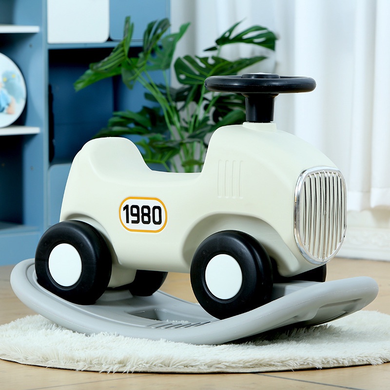 xe thăng bằng 4 bánh an toàn Đồ chơi ngựa bập bênh cho trẻ em bé trai và bé gái ngựa bập bênh hai trong một có đèn nhạc