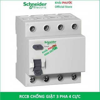 RCCB 4P 3 pha 4 cực 25A 40A 63A 30mA Cầu dao chống rò chống giật Áp tô mát át chống giật Schneider - KHẢI PHƯỚC