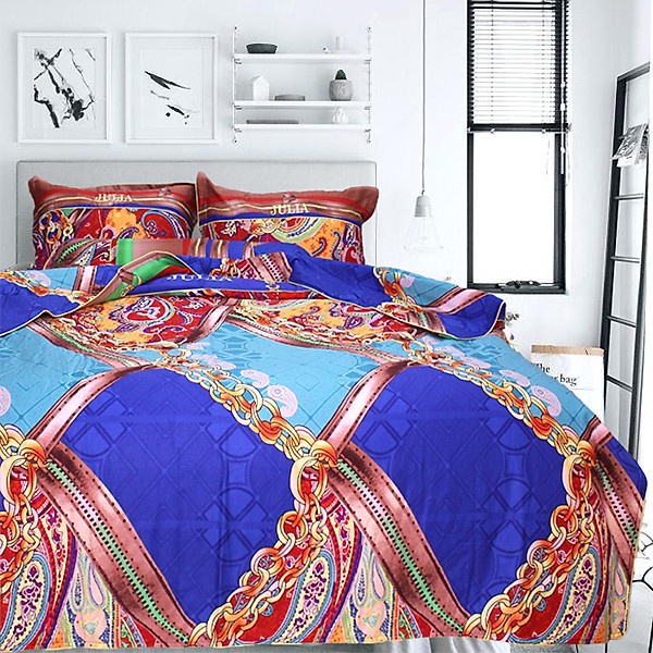 Bộ Chăn Ga Gối Cotton Satin Nhập Khẩu Siêu Dày Siêu Mịn Julia 490BG18 - 1m8 x 2m - Hộp xấu