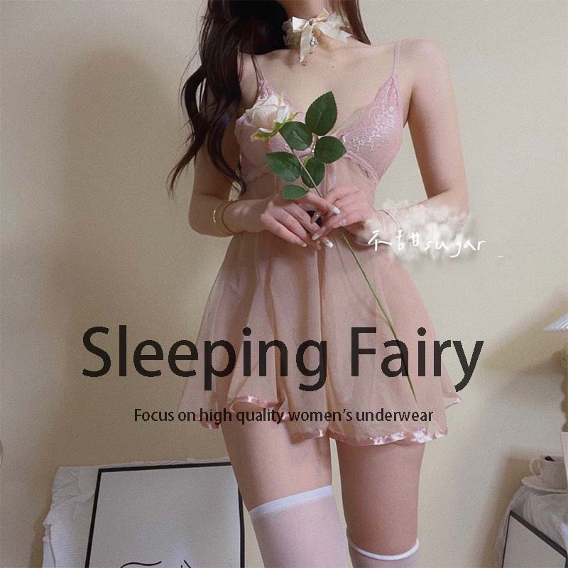 Đầm Ngủ Hai Dây Cổ Chữ V Phối Ren Họa Tiết Bướm Phong Cách Pháp Lãng Mạn Cao Cấp váy ngủ hai dây váy ngủ 2 dây sexy váy ngủ đồ ngủ sexy nữ đồ ngủ sexy đồ ngủ đầm ngủ