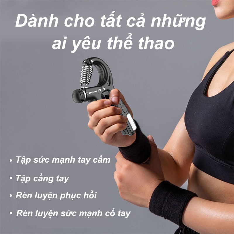 Kìm Bóp Tay, Dụng Cụ Tập Gym Tại Nhà Điều Chỉnh Lực 5-60kg, Đếm Số Chính Xác, Chất Liệu Silicon Chống Trượt, Nhỏ Gọn Tiệ