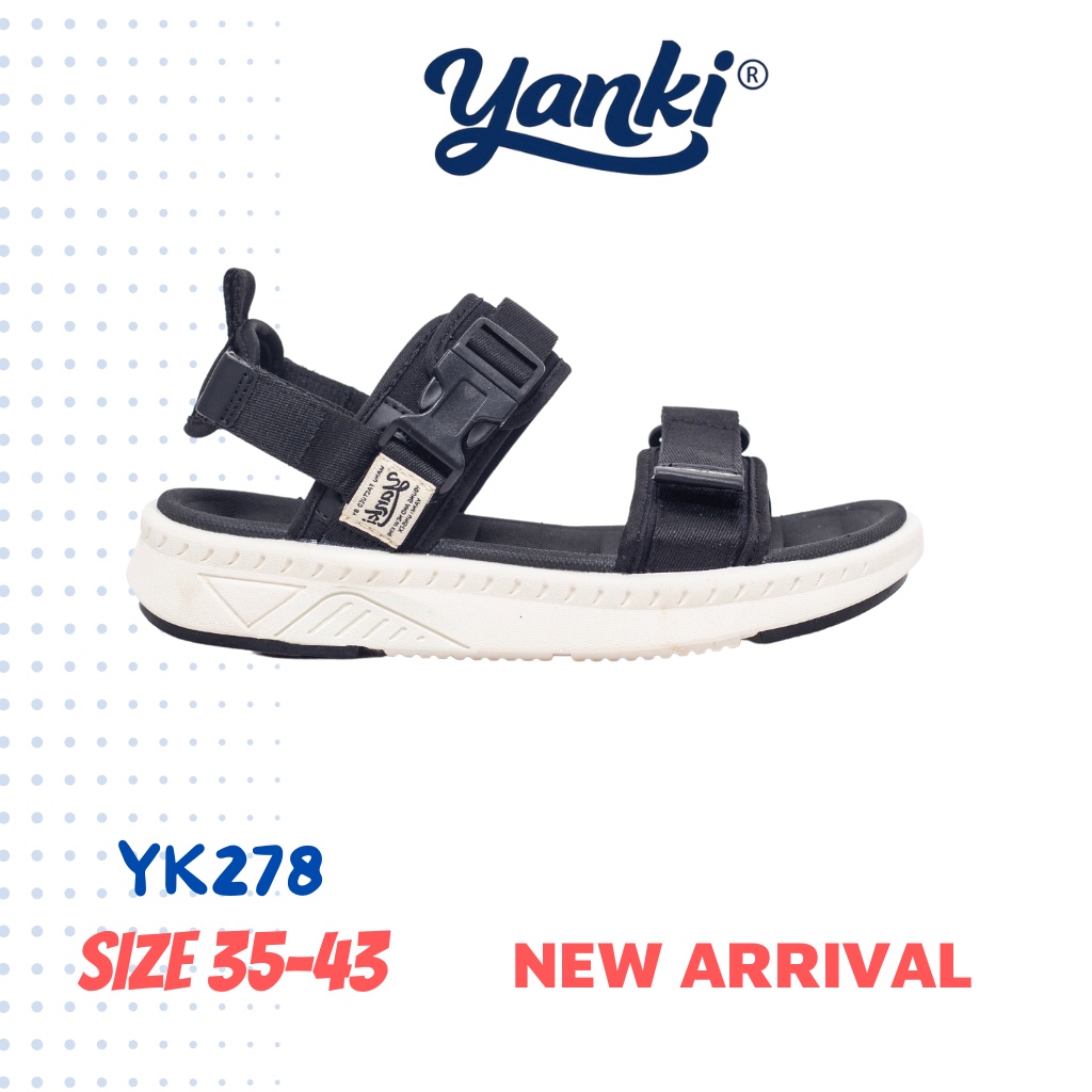 Dép Quai Hậu Nam Nữ Unisex Quai Ngang Thời Trang Thể Thao YANKI Sport YK278 - Đen