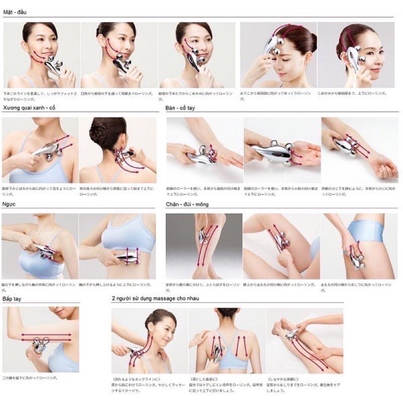 Con Lăn matxa 3D cao cấp Massage toàn cơ thể: mặt, cánh tay, chân, mông và lưng