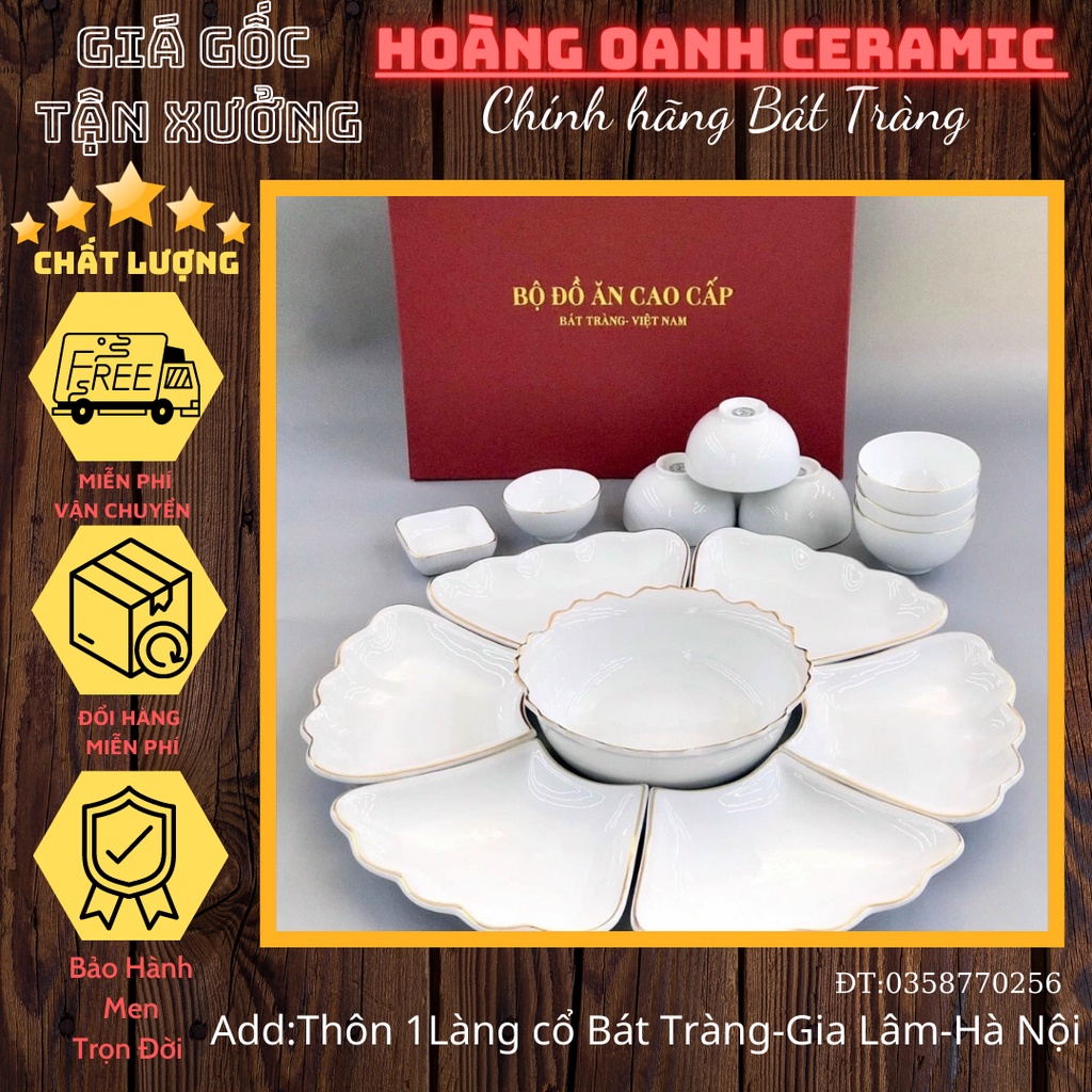 Siêu phẩm Hoa Mặt Trời-bộ đồ ăn bày mâm cơm cúng ngày tết,ngày rằm và mồng 1-hàng nhà lò Bát Tràng