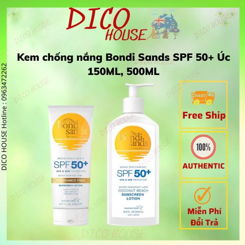 Kem chống nắng Bondi Sands SPF 50+ Úc 150ML, 500ML