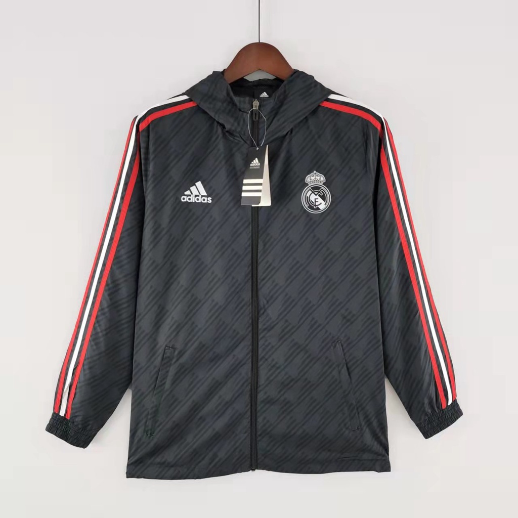 Áo Khoác Câu Lạc Bộ Real Madrid Màu Đen Cá Tính Cho Nam Cỡ 22-23