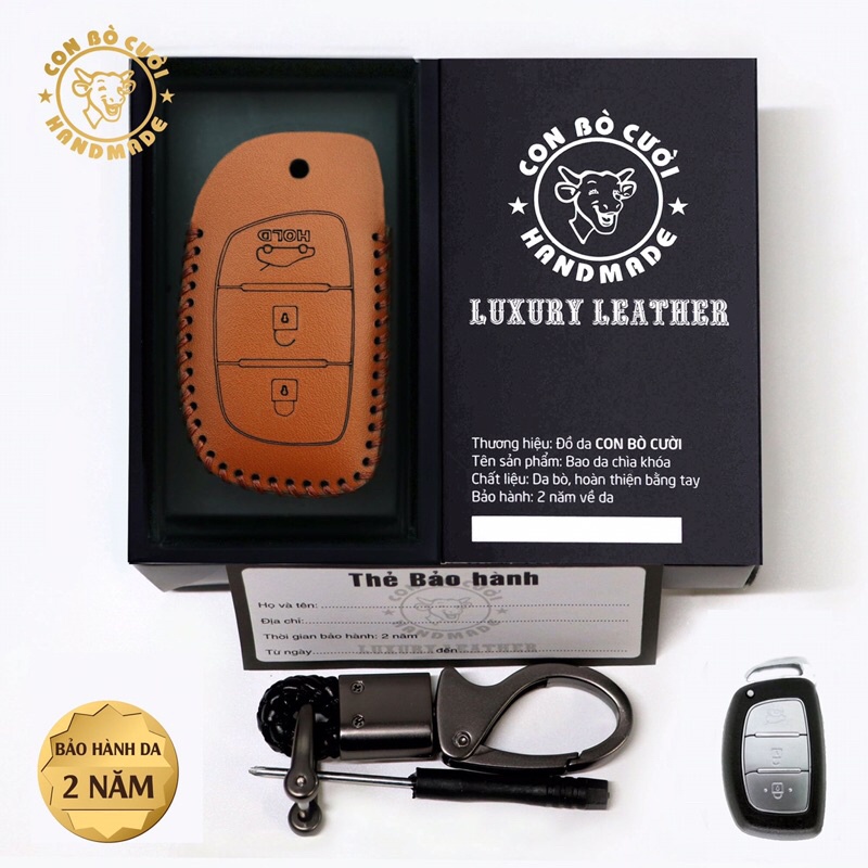 Bao Da Hyundai  Da Bò Nhập Khẩu Italia, Bảo Hành 2 năm, Khắc Tên + Số ĐT Chủ Xe