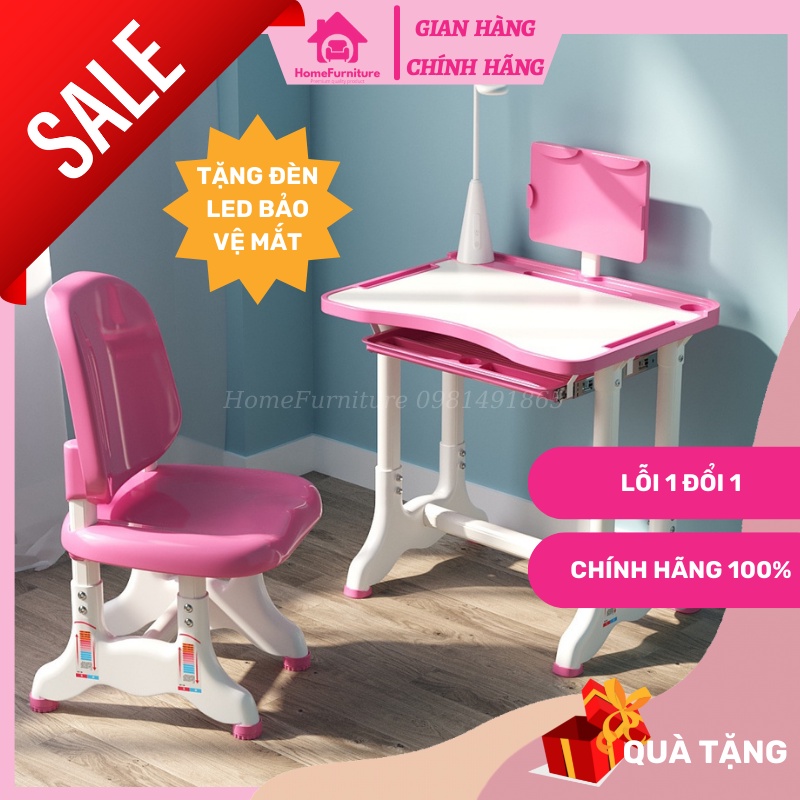 Bộ bàn ghế học sinh B02 - Bộ bàn học cho bé 50x70cm chống gù chống cận nâng hạ độ cao Home Furniture
