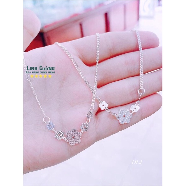 DÂY CHUYỀN CHO BÉ GÁI MẶT HOA CỰC XINH BẠC TA