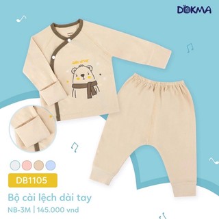[DB1105] Bộ sơ sinh cài lệch Dokma cotton (NB-3M)