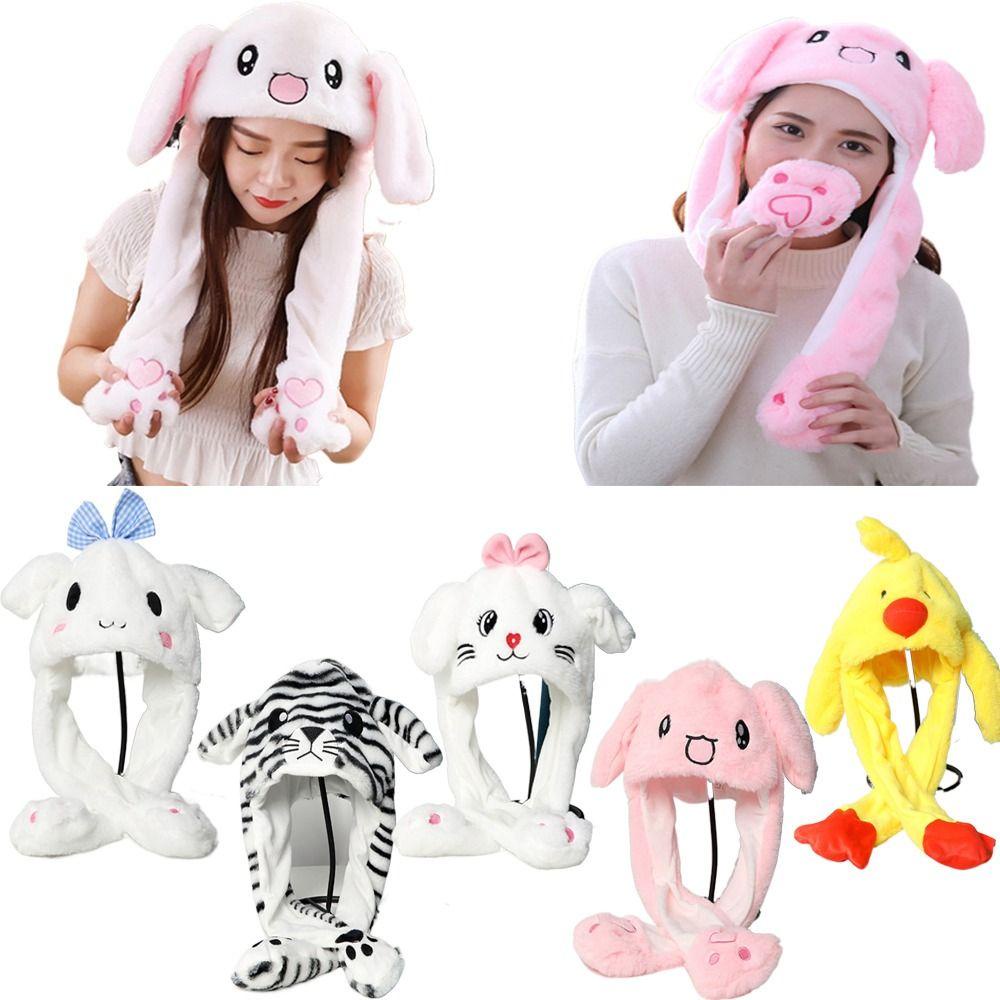 Joye Mũ Lông Chuyển Động Tai Thỏ Có Thể Tháo Rời Dành Cho Trẻ Em Và Người Lớn