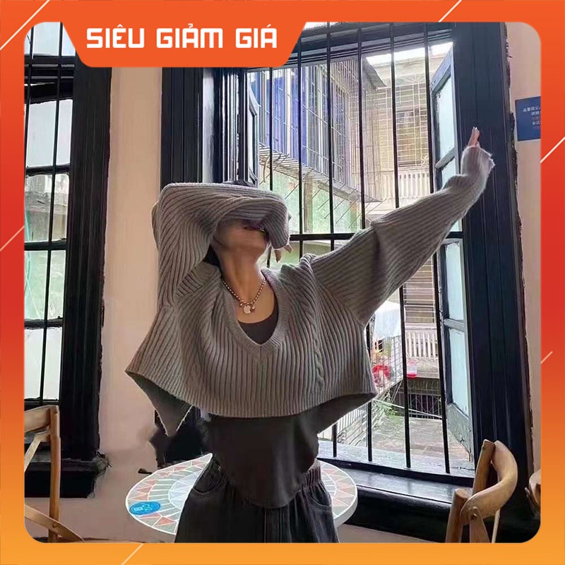 Set Áo Len Cổ Tym Kèm Áo 3 Lỗ Lượn Đuôi Tôm M656-Teen 888