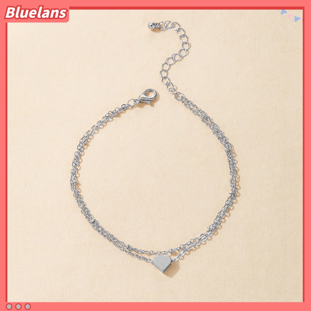 Lắc Chân Hai Lớp Mặt Hình Trái Tim Bằng Hợp Kim Thanh Lịch Có Thể Điều Chỉnh 48h