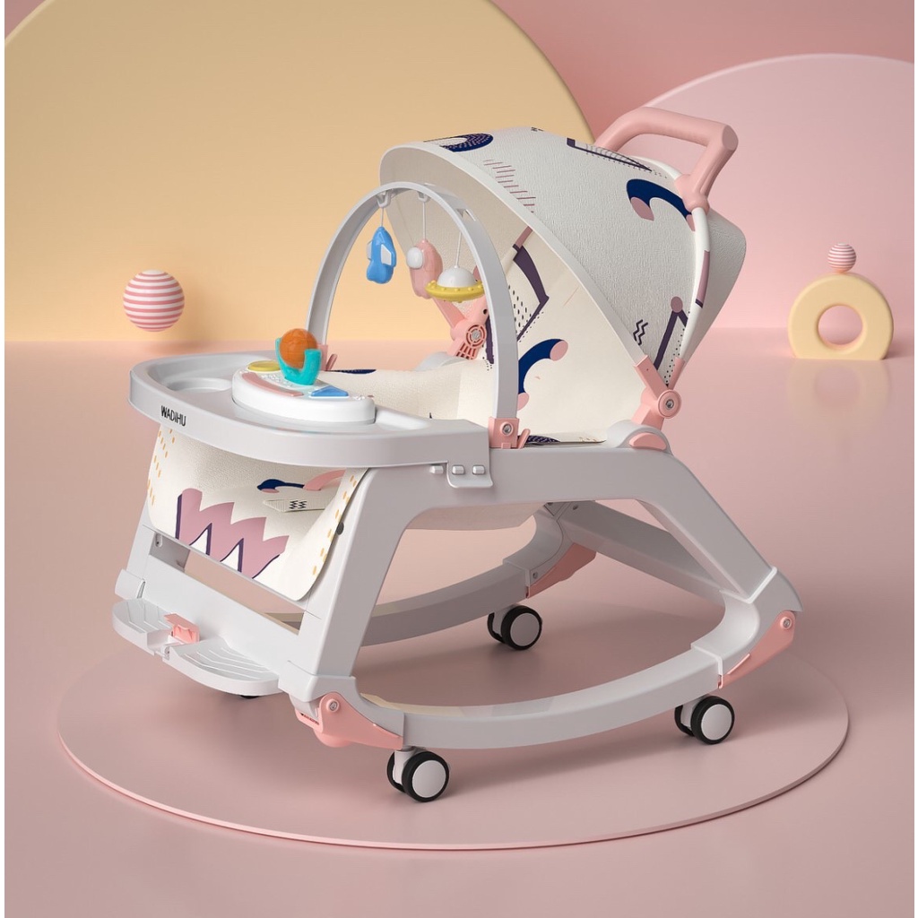 Ghế Đa Chức Năng Cho Bé WDH009 ( Bàn Ăn Cho Bé , Máy Che , Nghe Nhạc , Bập Bênh .Xe Đẩy ,Đồ Chơi Cho Bé. WDGhế