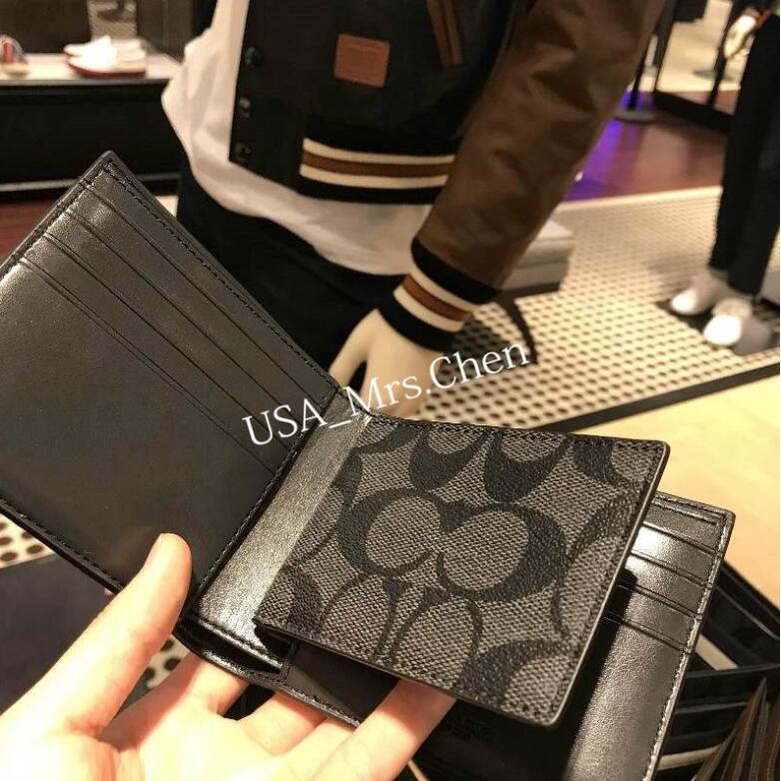 COACH  Ví Da Thật Cao Cấp Thời Trang Cho Nam