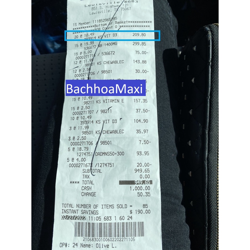 Viên Bổ Sung Vitamin D3 600 Viên Kirkland Signature 2000IU tăng hấp thụ canxi của Mỹ