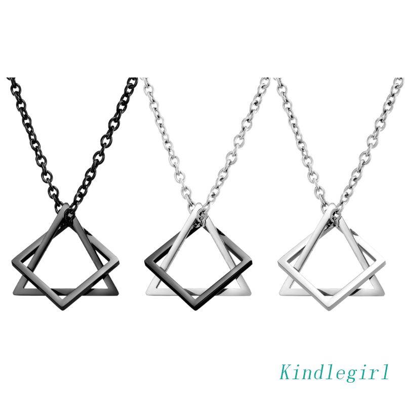 Vòng cổ Mặt Tam Giác / Vuông Phong Cách Hip Hop Thời Trang Cho Nam