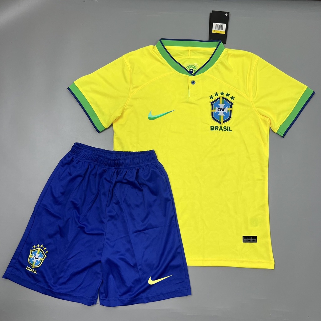 ÁO QUẦN BÓNG ĐÁ Đội tuyển Brasil-VẢI GAI THÁI MINJ CHUẨN MẪU THI ĐẤU