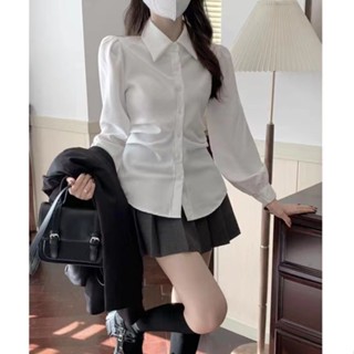 Áo Sơ Mi Nữ Tay Dài Phồng Ôm Eo Phong Cách Hàn Quốc Baju Baju Wanita Lengan Panjang Hàng Mới Có Sẵn