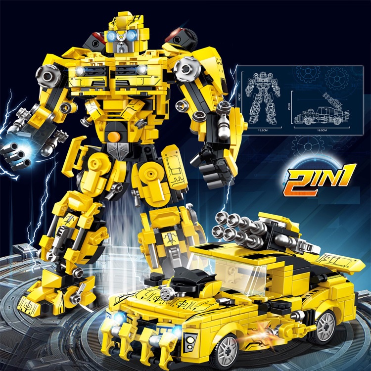 Bộ xếp hình lego robot siêu nhân người máy biến hình xe đua 2in1 lắp ghép bằng nhựa ABS cho bé, quà tặng sinh nhật