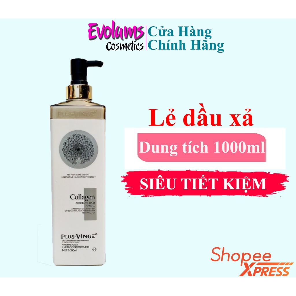 Cặp dầu gội dầu xả COLLAGEN VINGE PLUS 1000ML CHÍNH HÃNG - Hương nước hoa sang chảnh phục hồi tóc hư tổn