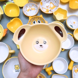 Set Chén bát sứ cho bé ăn dặm Màu vàng