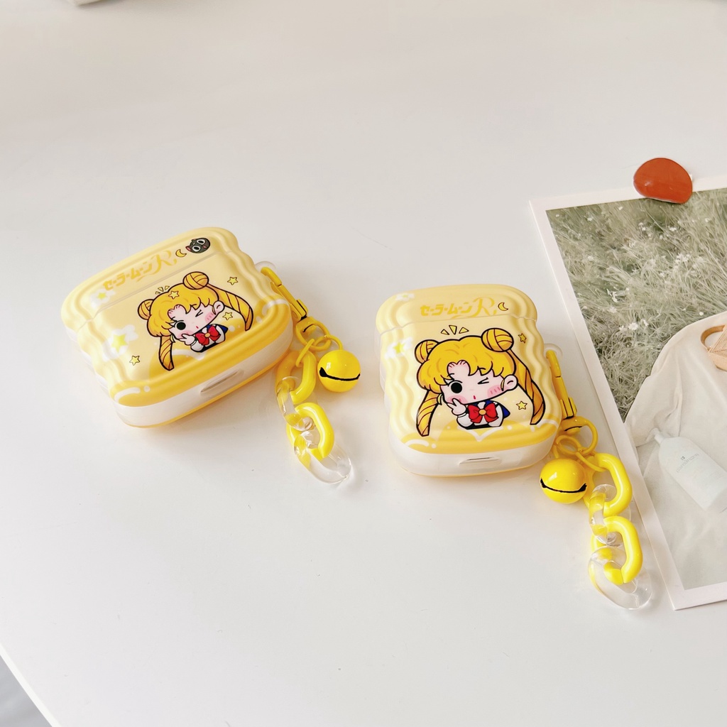 Sailor Moon Vỏ Bảo Vệ Hộp Sạc Tai Nghe Bluetooth Airpods 1 / 2 3 2021 Pro2 2022 Bằng Silicon Họa Tiết Thủy Thủ Mặt Trăng Dễ Thương Chống Sốc