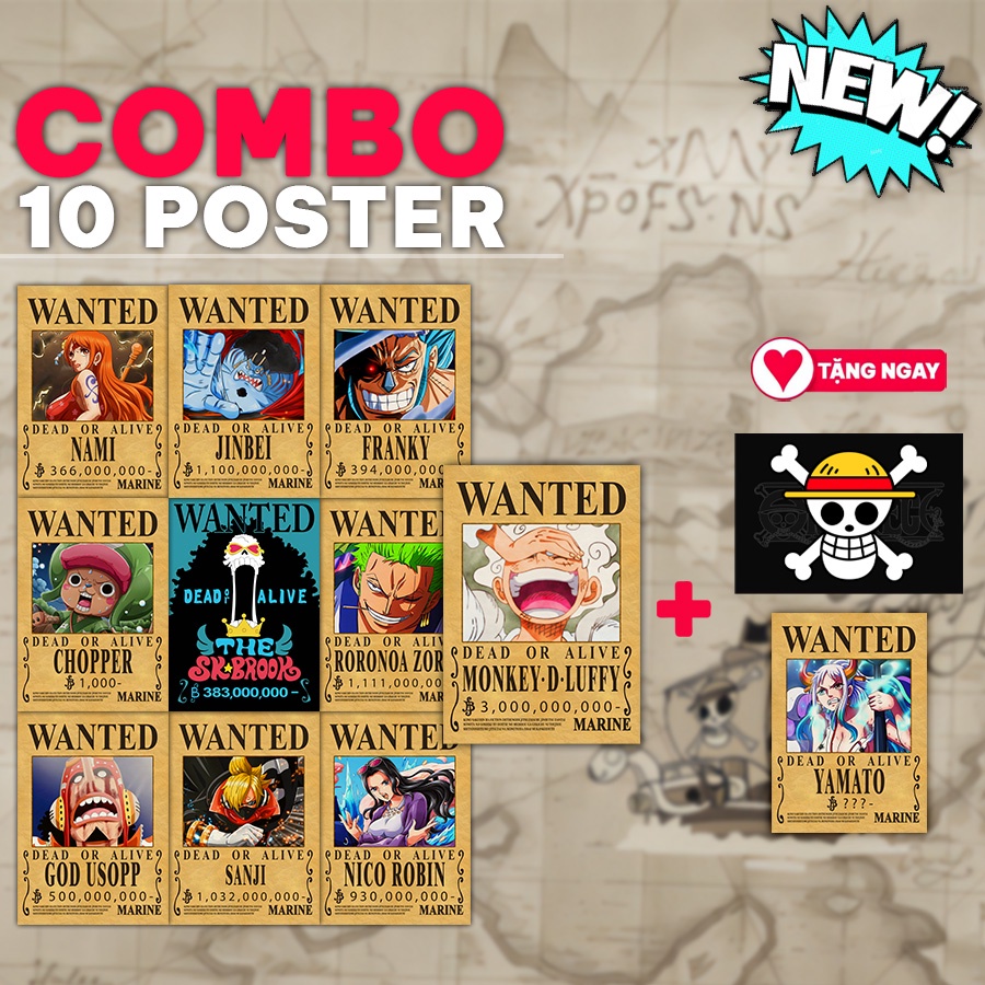 Poster Truy Nã A4 Băng Mũ Rơm One Piece Mới Nhất - Tranh Hoạt Hình One Piece  Dùng Trang Trí Nội Thất | Shopee Việt Nam