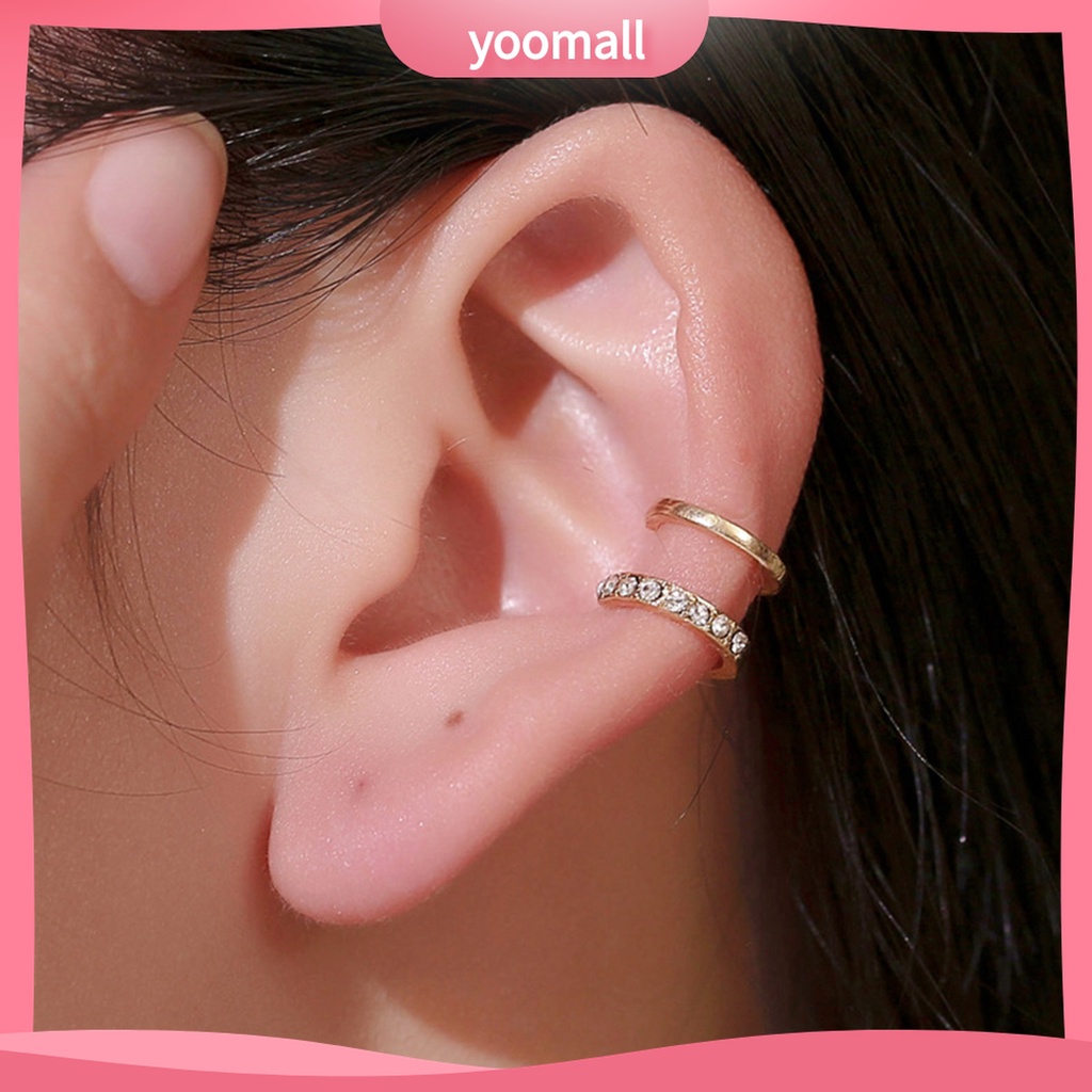 1 chiếc khuyên tai kẹp đính đá thời trang