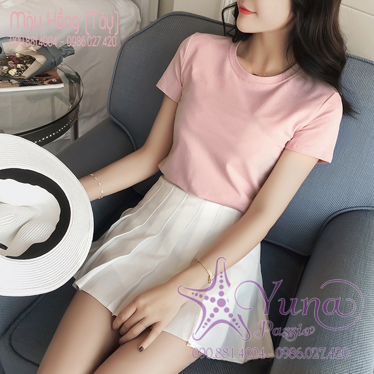 Áo Thun Trơn Màu Hồng Tây , Cotton Thái Cao Cấp Vải Mền Mịn Êm Thấm Hút Tốt , Áo Thun Thái Cao Cấp Shop INO