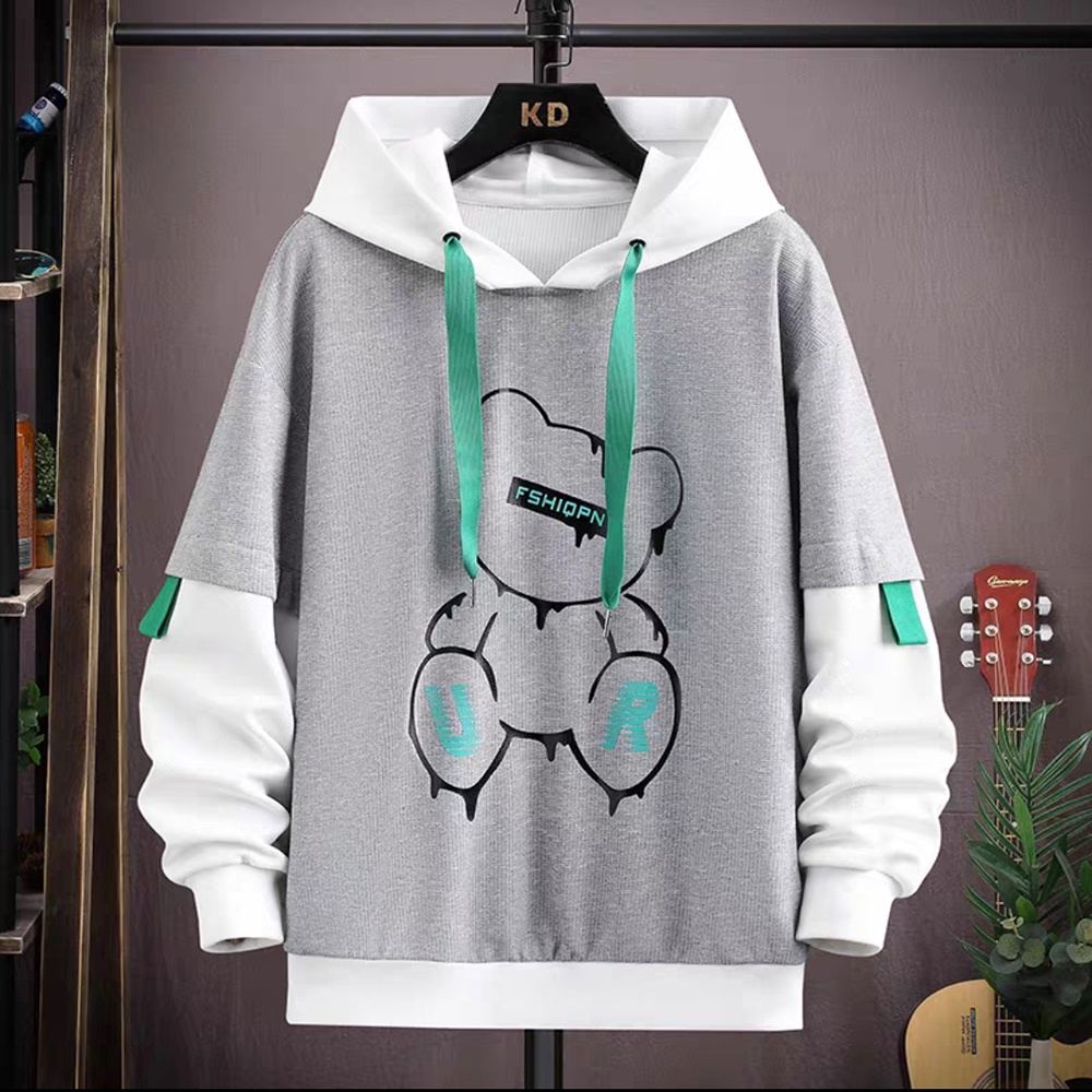 Áo hoodies dài tay unisex SOZO in hình gấu - AO TOP NAM 90000203