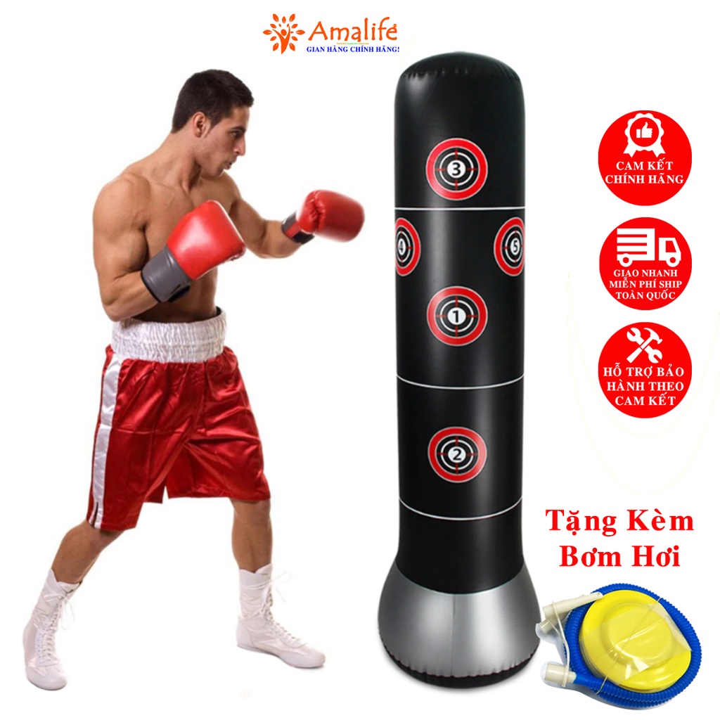 Vỏ Trụ Đấm Bốc Boxing Muay Thái Karate Tự Cân Bằng Cao Cấp – Kèm Bộ Bơm Hơi – Chính Hãng Amalife