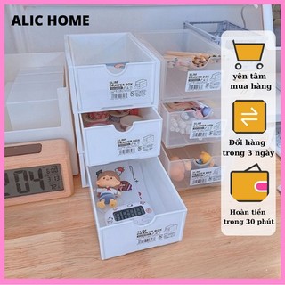 Hộp ngăn kéo để bàn học thiết kế gọn gàng có thể xếp chồng.