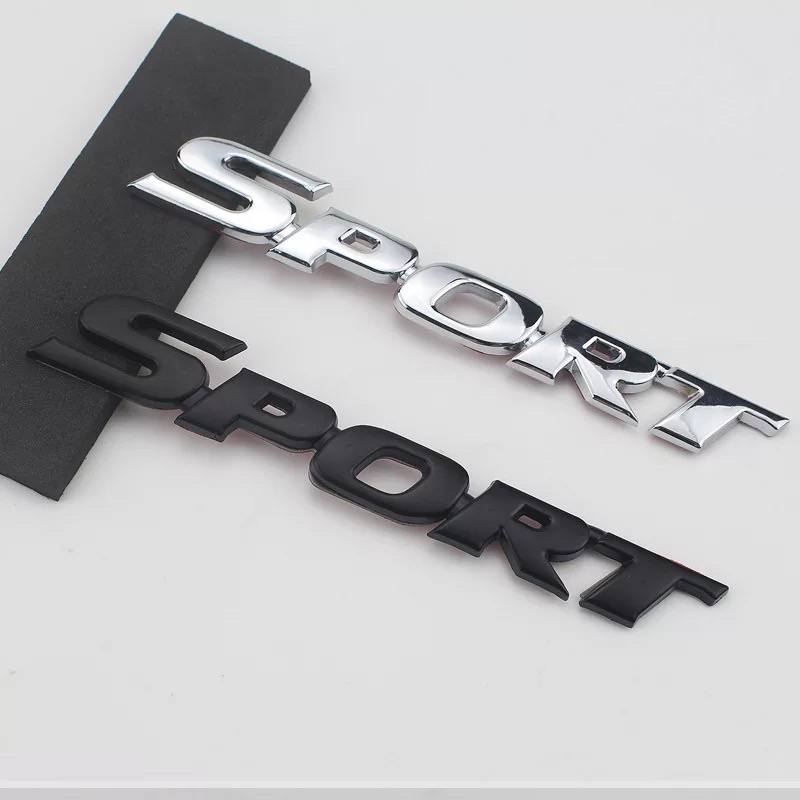 Chữ Sport kim loại dán xe ô tô