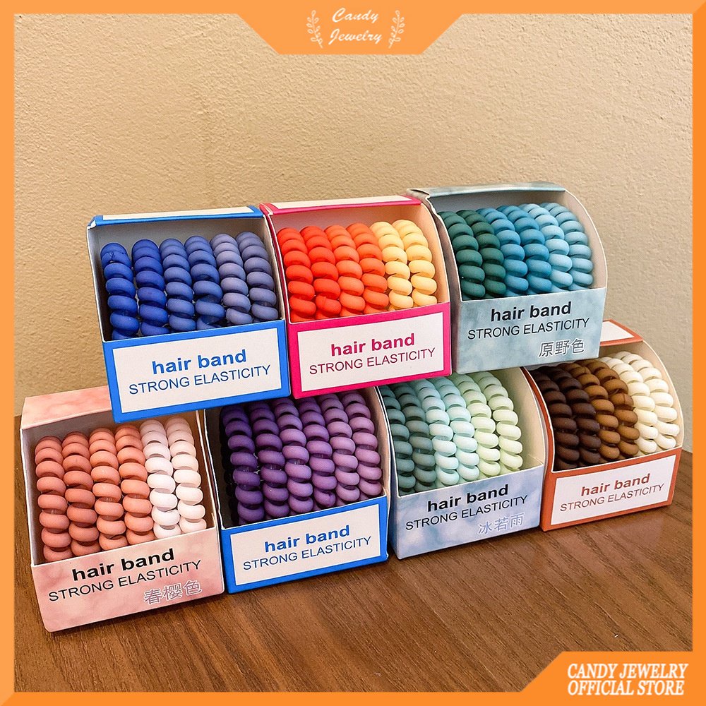 Set 6 dây buộc tóc MANYUE màu sắc kẹo ngọt tùy chọn thời trang xinh xắn dành cho nữ