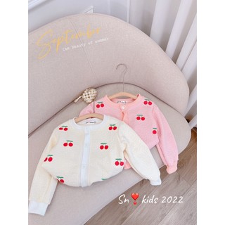 áo khoác xốp cherry bé gái