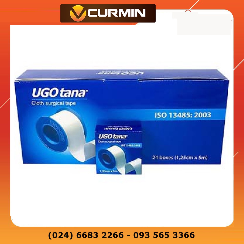 1 hộp 24 cuộn Băng dính cuộn vải lụa y tế UGOTANA kích thước 1,25cm x 5m (Chính hãng Tanaphar)