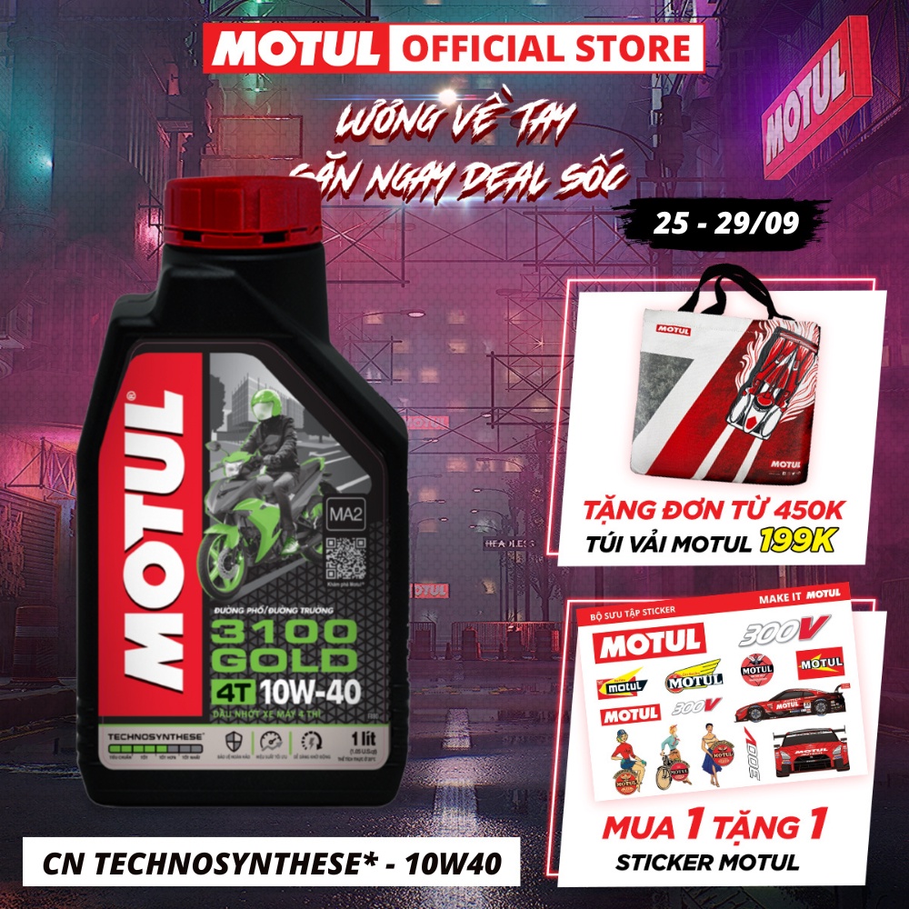 Dầu nhớt xe Máy MOTUL 3100 GOLD 4T 10W40 1L