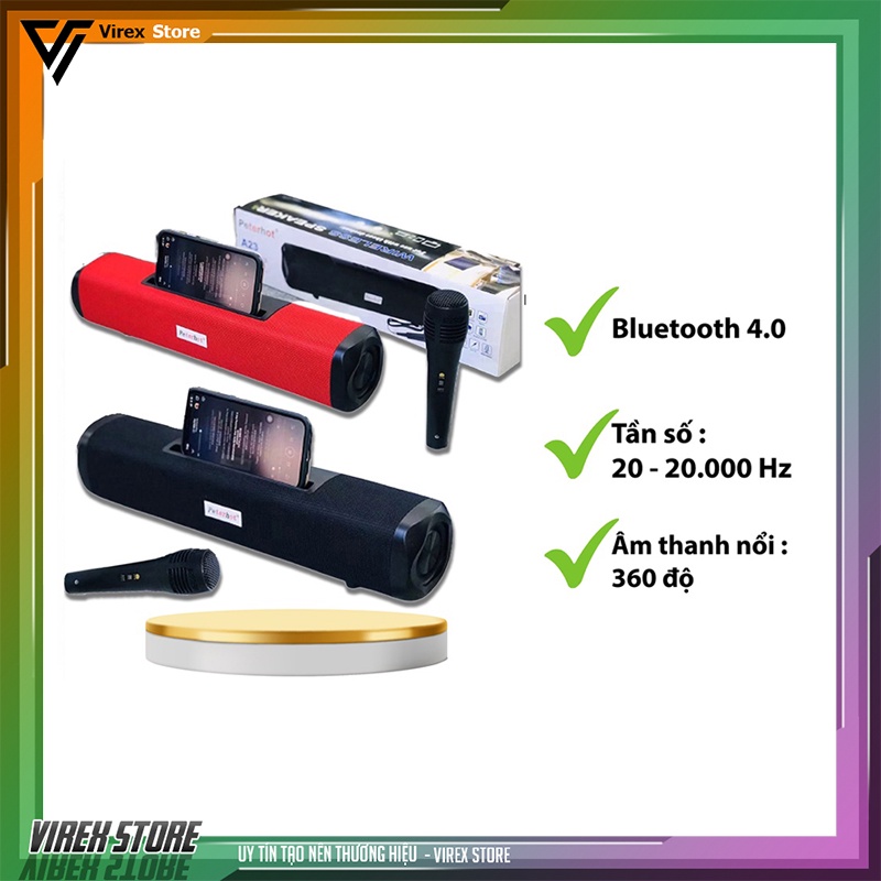 Loa bluetooth karaoke mini A23 công suất lớn không dây có mic âm thanh siêu hay bass khỏe Bảo hành 1 đổi 1