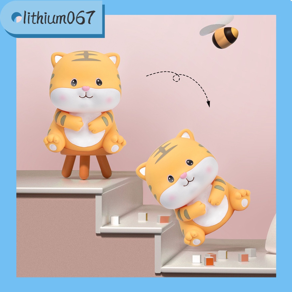 Ống heo tiết kiệm thiết kế hình con hổ nhỏ bằng vinyl dành cho trang trí bàn làm việc - Dễ Thương Thân Thiện lithium067