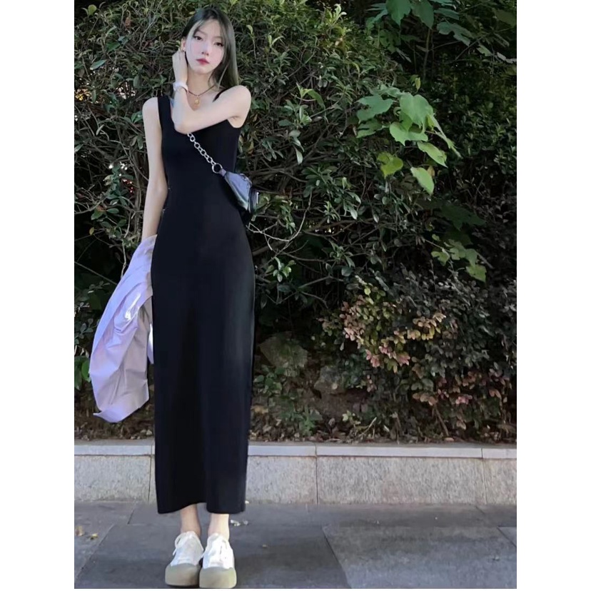 Đầm 2 dây/ Áo sơ mi XIAOZHAINV dài tay dáng rộng phong cách Hàn Quốc cho nữ