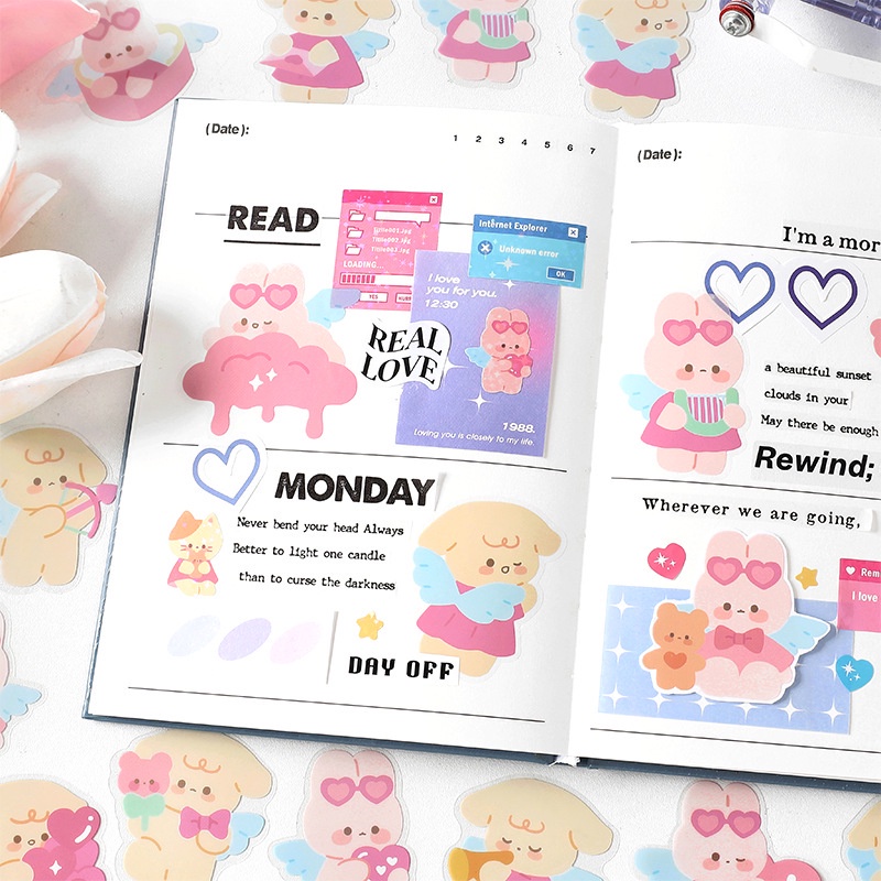 Bộ 15 Tấm Sticker Dán Trang Trí Hình Động Vật Hoạt Hình Đáng Yêu