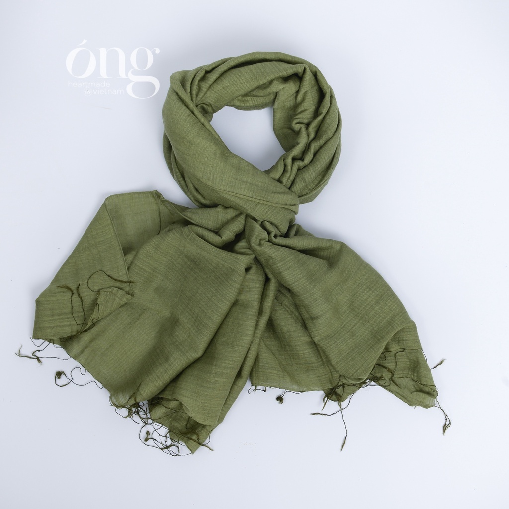 Khăn choàng nữ mềm nhẹ -Óng Silk - 50% Silk 50% Cotton mềm mịn- Màu mới Thu Đông 2022- Nhuộm màu an toàn Không Azo- Viet