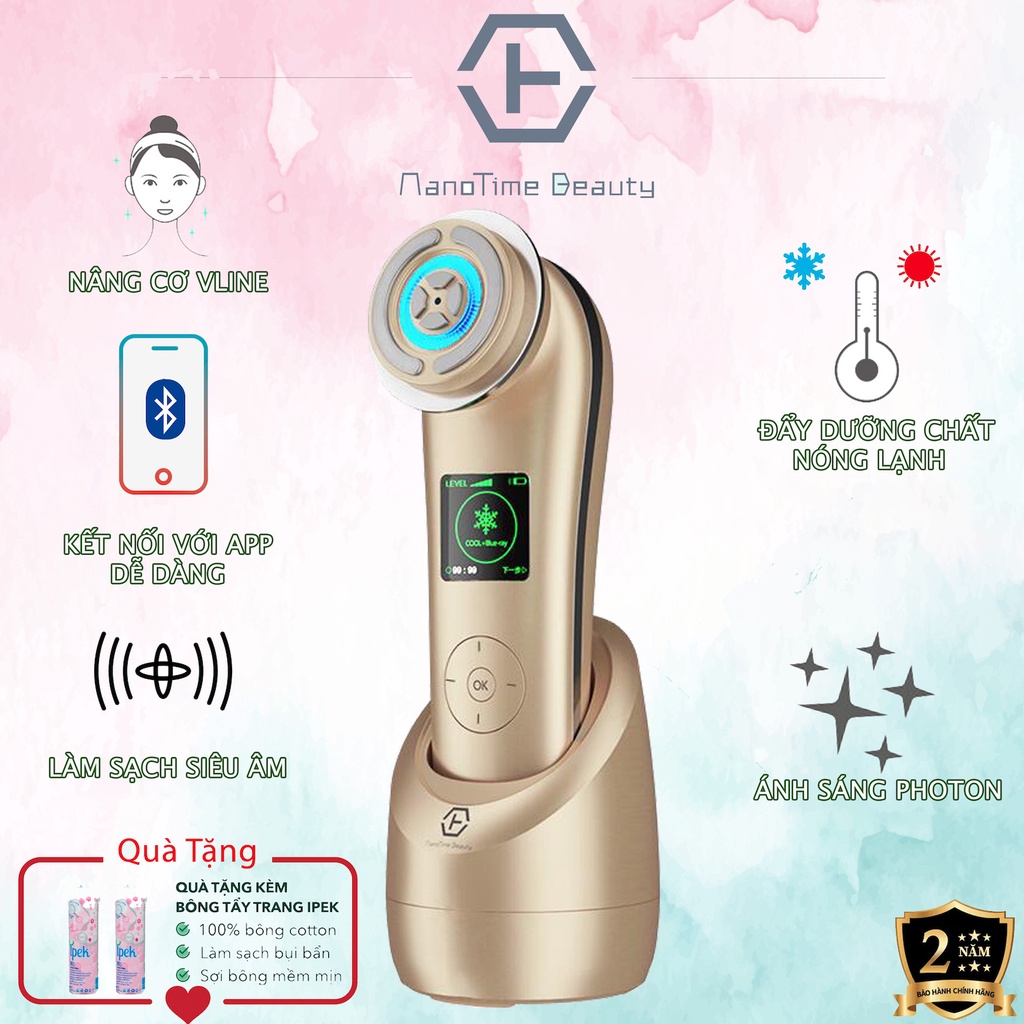 Máy Đẩy Dưỡng Chất Nâng cơ Trẻ Hóa Da 9 in 1 Thông Minh Nanotime F81E HTBeauty giúp hấp thu dưỡng chất nhanh, trẻ hóa