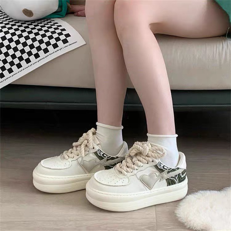 Giày thể thao nữ dây soắn hàng loại 1 đi học đi chơi phong cách Hàn Quốc đế độn 4cm hottrend năm nay