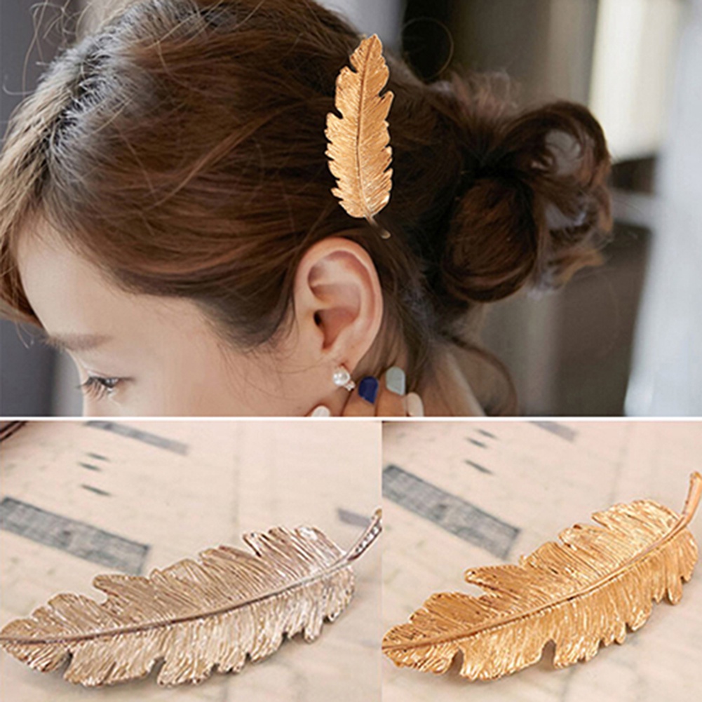 Kẹp tóc hình chiếc lá phong cách vintage xinh xắn cho nữ